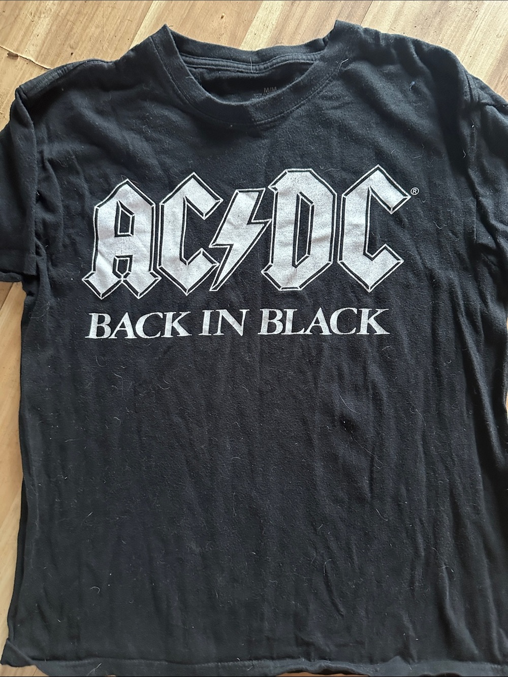 AC/DC Black Tee with White Logo